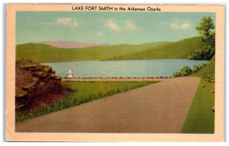 Mid-1900s Lake Fort Smith in the Arkansas Ozarks Postcard