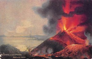 Vesuvius in Eruption In Bay of Naples View Postcard Backing 