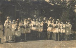 Photo postcard children communion procession