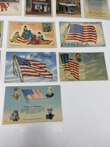 Lot of 12 Patriotic US Flag Postcards United States Patriotism 