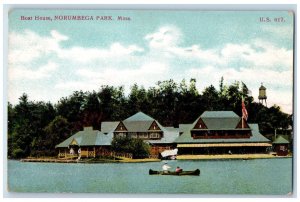 c1910's Boat House Boating Norumbega Park Massachusetts MA Antique Postcard