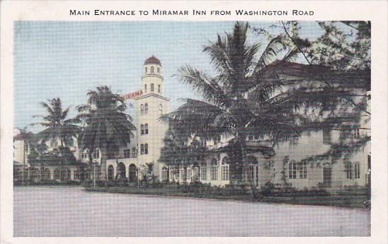 Florida Washington Road Main Entrance To Miramar Inn From Washington Road