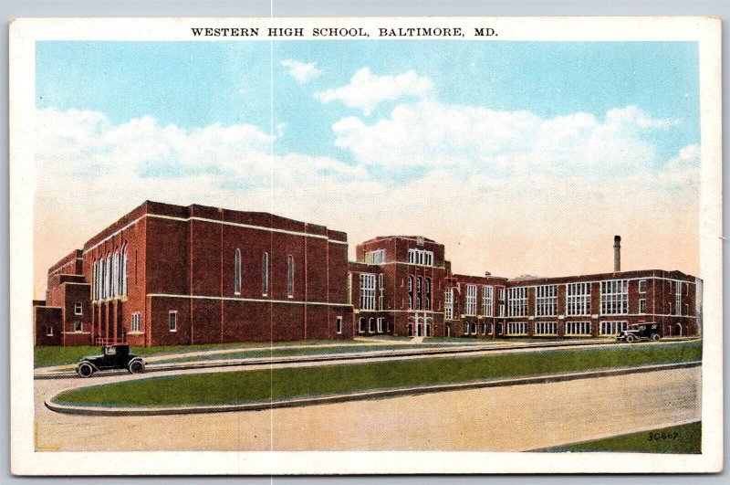 Vtg Baltimore Maryland MD Western High School 1920s View Unused Postcard