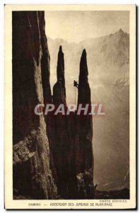 Old Postcard Chamonix Mountaineering Ascension twins Map Braz