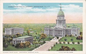 Illinois Springfield Overlooking Capitol Grounds