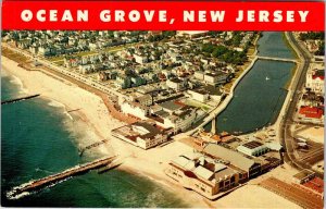 Postcard AERIAL VIEW SCENE Ocean Grove New Jersey NJ AN1237