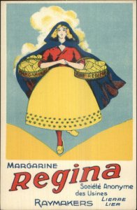 Poster Art Maiden Baskets of Butter Margarine Regina Advertising Postcard