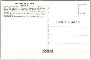 VINTAGE POSTCARD GUARDING THE FICUS BENJAMINA TREE PLANTED AT NASSAU BAHAMAS