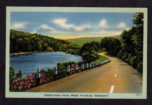 VT Greetings from WEST FAIRLEE VERMONT Postcard Linen