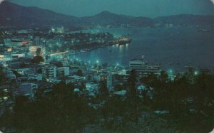 Mexico Postcard - Panoramic Night View of The Bay of Acapulco RS22241