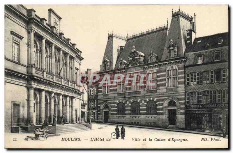 Old Postcard Bank Mills L & # City 39hotel and Caisse d & # 39Epargne