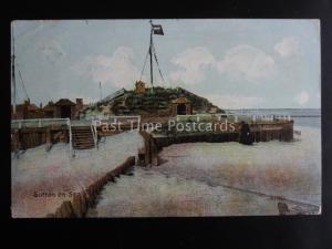 Lincolnshire SUTTON ON SEA Coastal Watch Station MOUND & FLAG c1907 by Shurreys