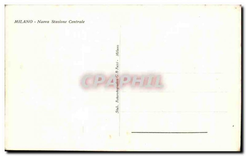 Old Postcard Milano Nuova Stazione Centrale