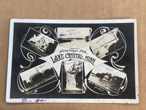 1909 Lake Crystal, Minnesota Lake Scene High School Falls Welsh CM Church