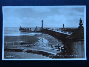 Yorkshire WHITBY The Piers from Battery c1933 RP Postcard by Valentine