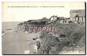 Old Postcard Saint Michel Chef Chef and The Beach Road on the Cliff