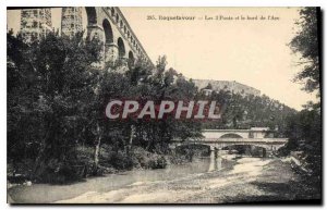 Old Postcard Roquefavour The 3 Bridges and the Arc Edge