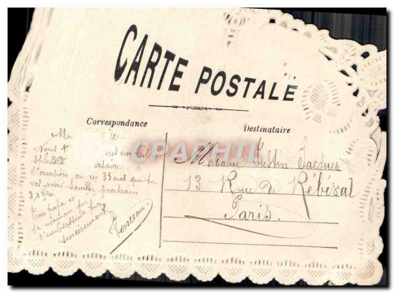 Old Postcard Fantasy Flowers Embroidery