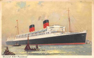 RMS Mauretania Cunard Line Ocean Liner Ship 1956 postcard