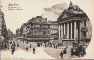 Belgium Bruxelles Brussels Boulevard Anspach Vintage Postcard C205