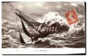 Old Postcard Boat In Perdition