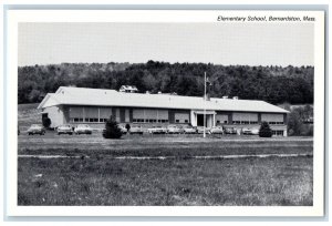 c1940 Elementary School Cars Bernardston Massachusetts Vintage Antique Postcard 