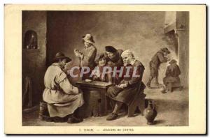 Postcard Old Teniers Card Players