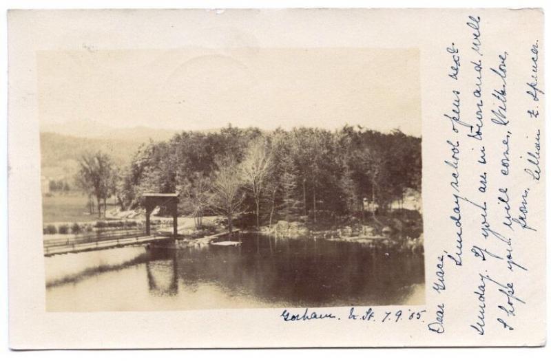 Gorham VT 1905 Bridge View Railroad RPO Cancel RPPC Real Photo Postcard