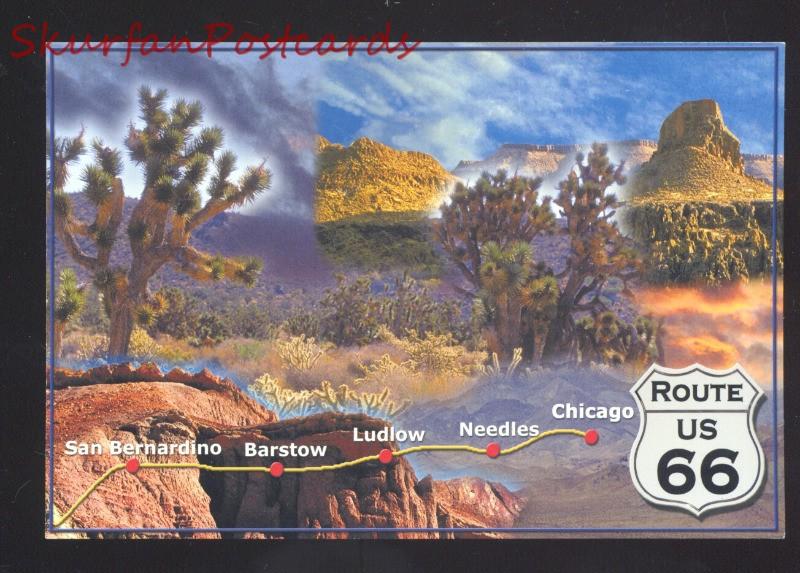 ROUTE 66 POSTCARD BARSTOW LUDLOW NEEDLES CALIFORNIA POSTCARD