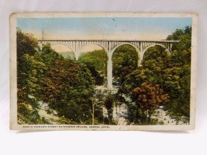 Vintage Post Card North Howard Street Extension Bridge Akron, OH P24