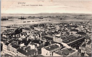 Gibraltar Town And Commercial Mole Vintage Postcard C117