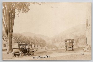 RPPC Vermont Shallies Family Automobiles Old Cars Street Scene Postcard U24