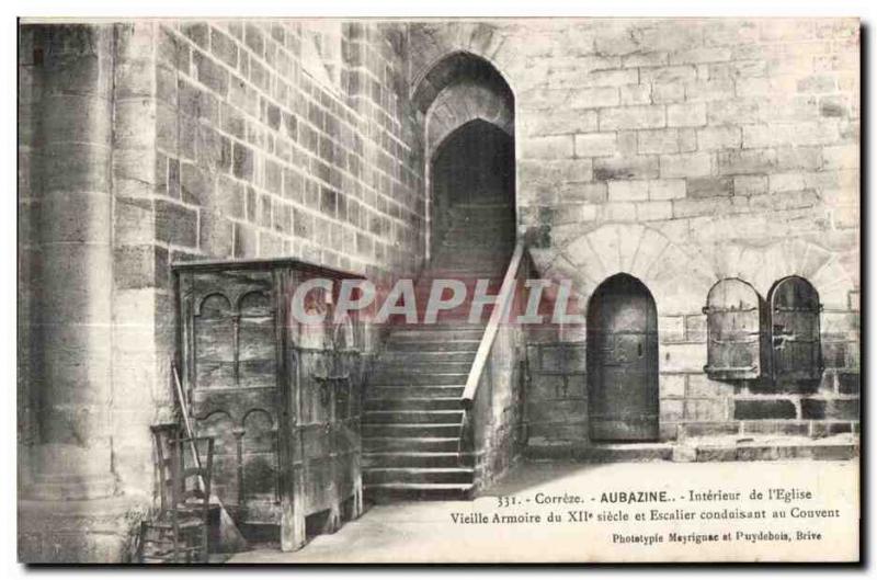 Old Postcard Correze AUBAZINE Interior of I Church Old Wardrobe of the XII ce...