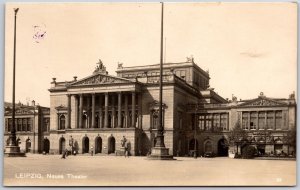 Leipzig Neues Theater Germany Real Photo RPPC Postcard