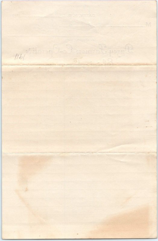 1911 Dazey ND Farmers Co-Operative Elevator Statement Letterhead Receipt Coop R2