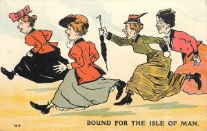 Postcard 1904 Isle of Man Tourists Comic humor UK Millar & Lang TP24-292