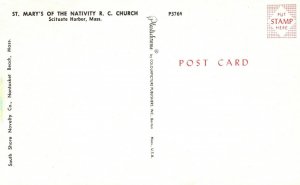 Vintage Postcard 1930's St. Mary's Nativity Roman Catholic Church Massachusetts