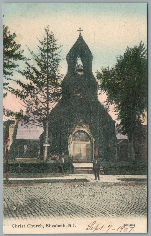 ELIZABETH NJ CHRIST CHURCH ANTIQUE POSTCARD