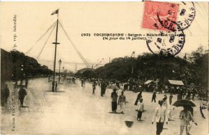 CPA AK INDOCHINA Cochinchine Boulevard Charreur VIETNAM (957019)