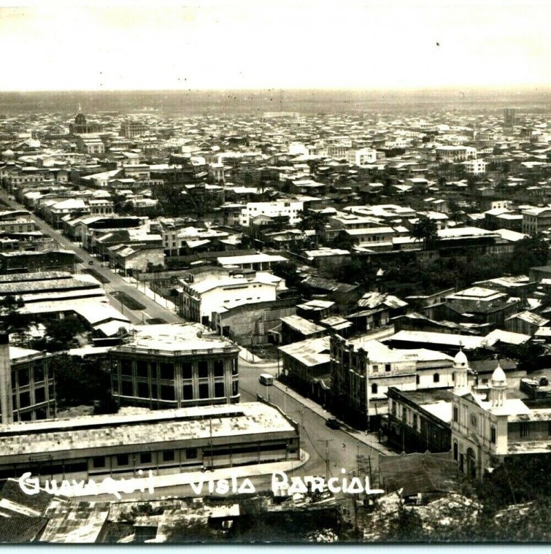 1950s Guayaquil Ecuador Birdseye Vista Parcial Hospital Real Photo RPPC Vtg A5