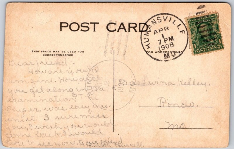 1908 See What I Am Missing Boy Picking Apples Comic Posted Postcard