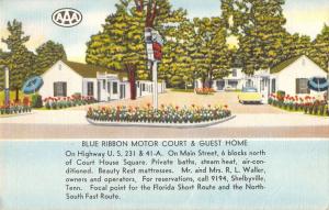 Shelbyville Tennessee Blue Ribbon Motor Court and Guest Home antique pc Y14884