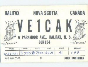 Pre-1980 RADIO CARD - CB HAM OR QSL Halifax Nova Scotia NS AH2532