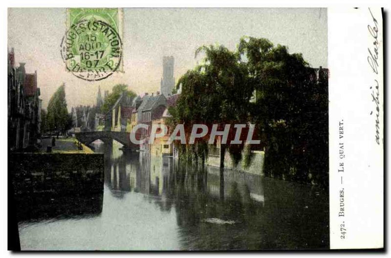 Old Postcard Bruges Quai Vert