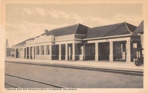 Florence Colorado Denver and Rio Grande Depot Train Station Postcard AA29964