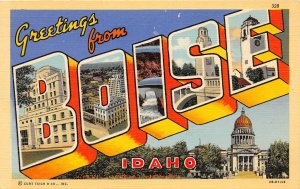 G53/ Boise Idaho Postcard Curt Teich Large Letter Greetings from