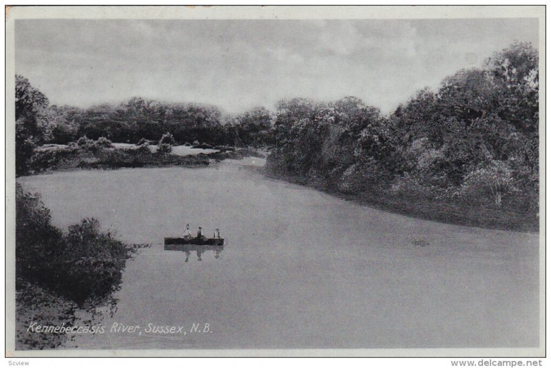 Kennebeccasis River, People in Row Boat, SUSSEX, New Brunswick, Canada, PU-1941