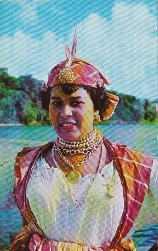 Martinique Fort de France Local Girl In Typical Costume 1963