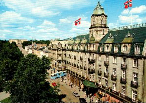 Norway Oslo Karl Johan Avenue With Grand Hotel