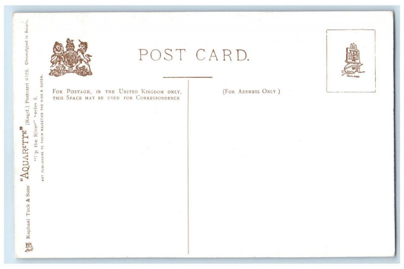 c1910 The Last Gleam Mapledurham House England Aquarette Tuck Art Postcard